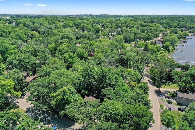 3720 E Lake Shore Dr, Wonder Lake, IL 60097 - aerial view of property and surrounding area featuring a forest and a nearby body of water