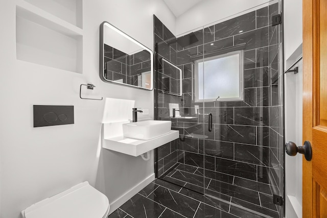 1649 Larry Ln, Glendale Heights, IL 60139 - bathroom with marble finish floors and a shower stall