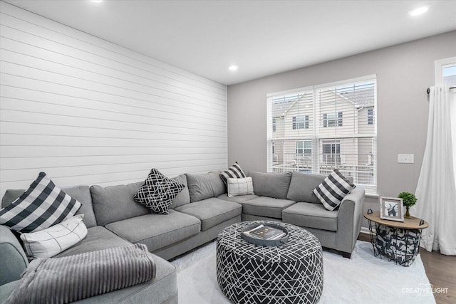 229 Lakeshore Dr, Oswego, IL 60543 - living room featuring wood finished floors and recessed lighting