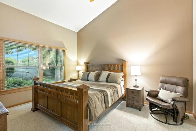 21730 Higley Ln, Frankfort, IL 60423 - carpeted bedroom featuring baseboards and high vaulted ceiling
