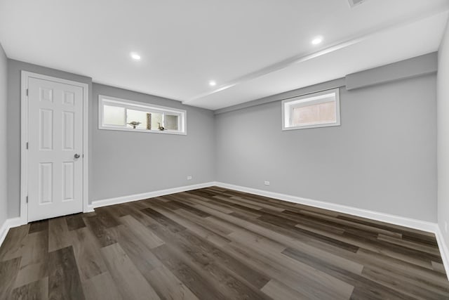 3115 172nd St, Hazel Crest, IL 60429 - basement featuring dark wood-style floors, plenty of natural light, and recessed lighting
