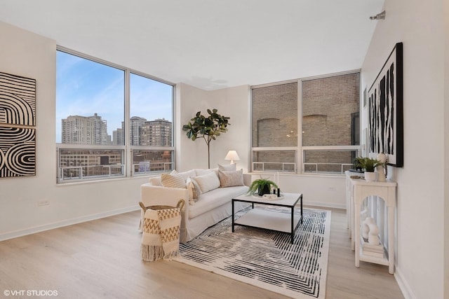 330 W Grand Ave Unit 904, Chicago, IL 60654 - living area with wood finished floors and a city view