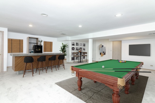2007 Thornwood Cir, Saint Charles, IL 60174 - rec room featuring light carpet, recessed lighting, and pool table