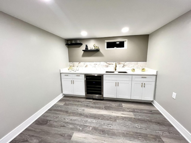 12837 S Aberdeen St, Calumet Park, IL 60827 - indoor bar featuring wine cooler and dark wood-type flooring