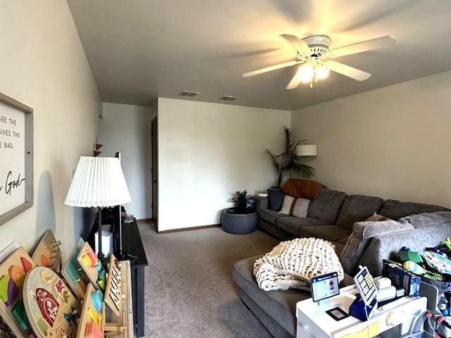 12211 S Spencer St, Alsip, IL 60803 - living room featuring carpet flooring and ceiling fan