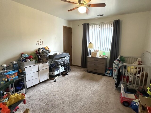 12211 S Spencer St, Alsip, IL 60803 - bedroom featuring light carpet and ceiling fan
