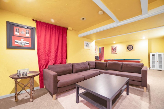2420 Columbia Ln, Montgomery, IL 60538 - living room featuring carpet flooring and billiards