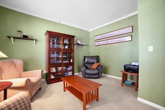 2420 Columbia Ln, Montgomery, IL 60538 - sitting room featuring crown molding and carpet flooring