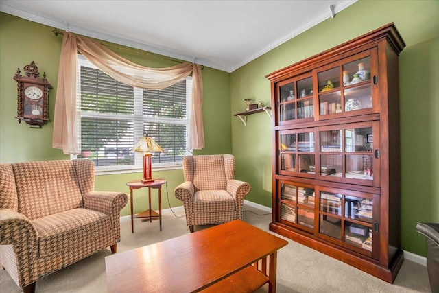 2420 Columbia Ln, Montgomery, IL 60538 - sitting room featuring ornamental molding and carpet