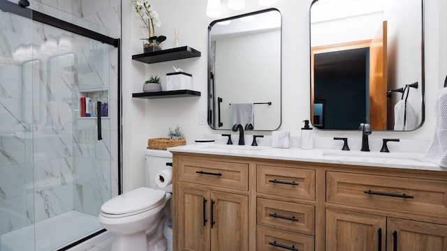 410 Wildberry Dr, Normal, IL 61761 - full bathroom with double vanity and a marble finish shower
