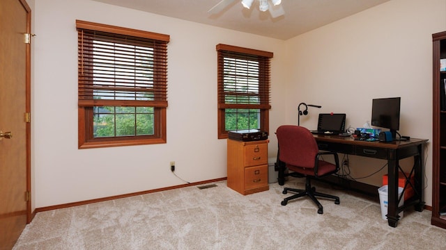 410 Wildberry Dr, Normal, IL 61761 - office space with light carpet, plenty of natural light, and a ceiling fan
