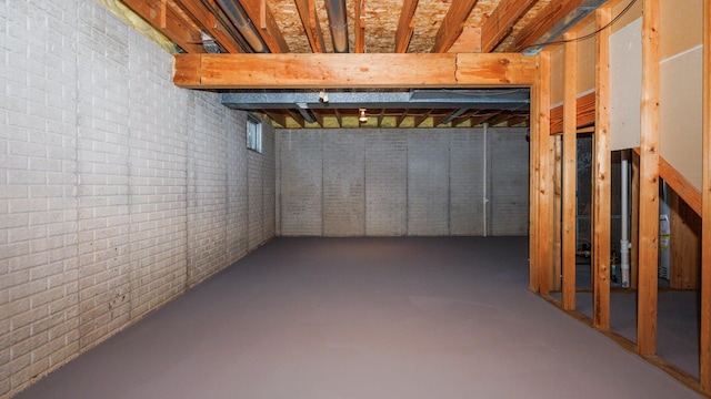 410 Wildberry Dr, Normal, IL 61761 - unfinished below grade area with brick wall