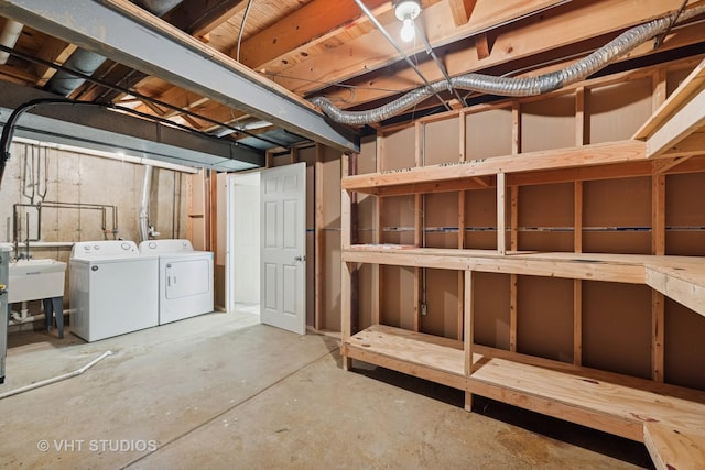 614 Hillview Ct, West Chicago, IL 60185 - unfinished basement featuring washing machine and clothes dryer