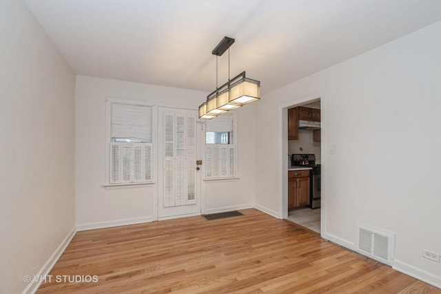 9739 S Ellis Ave, Chicago, IL 60628 - unfurnished dining area with light wood finished floors and baseboards