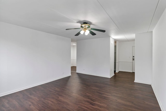 5011 Valley Ln Unit 201, Streamwood, IL 60107 - empty room featuring ceiling fan and dark wood-style floors