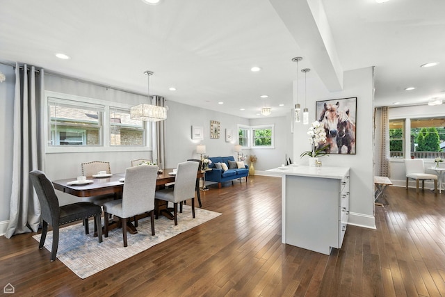 7515 W Roscoe St, Chicago, IL 60634 - dining space featuring healthy amount of natural light, dark wood finished floors, and recessed lighting