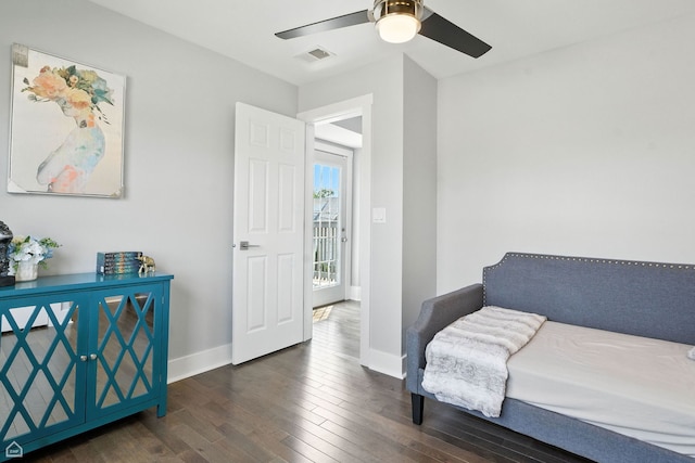 7515 W Roscoe St, Chicago, IL 60634 - bedroom with wood finished floors and a ceiling fan