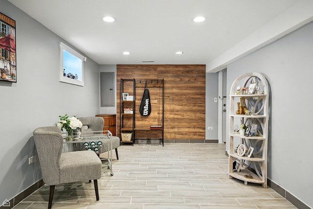 7515 W Roscoe St, Chicago, IL 60634 - living area with recessed lighting, wood finished floors, and electric panel