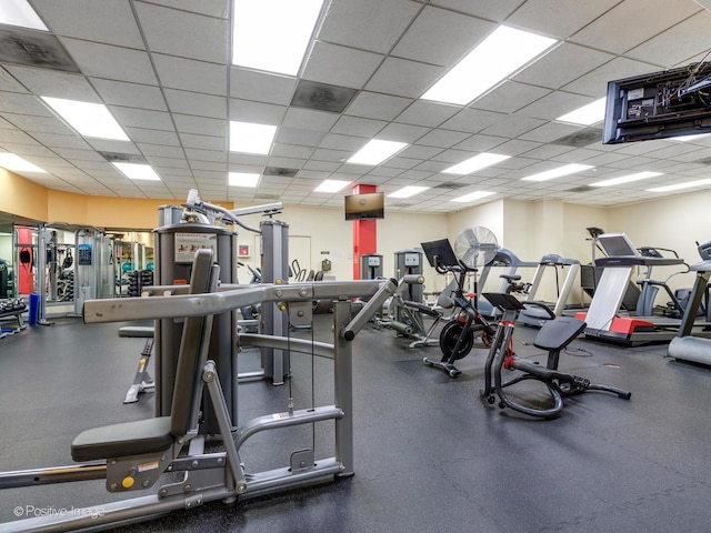 3200 N Lake Shore Dr Unit 1709, Chicago, IL 60657 - exercise room featuring a paneled ceiling