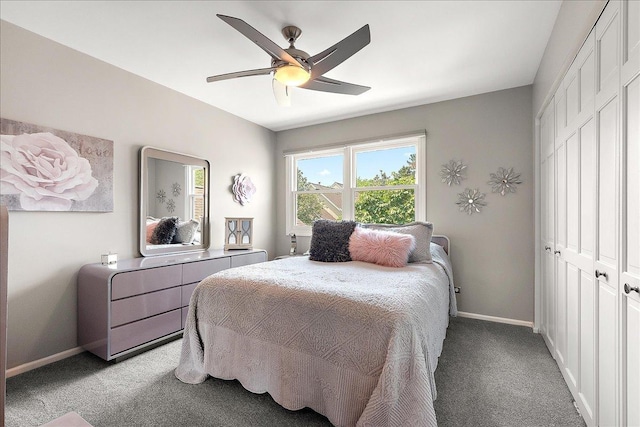 10401 Lismore Ct, Orland Park, IL 60462 - bedroom featuring a closet, light colored carpet, and a ceiling fan