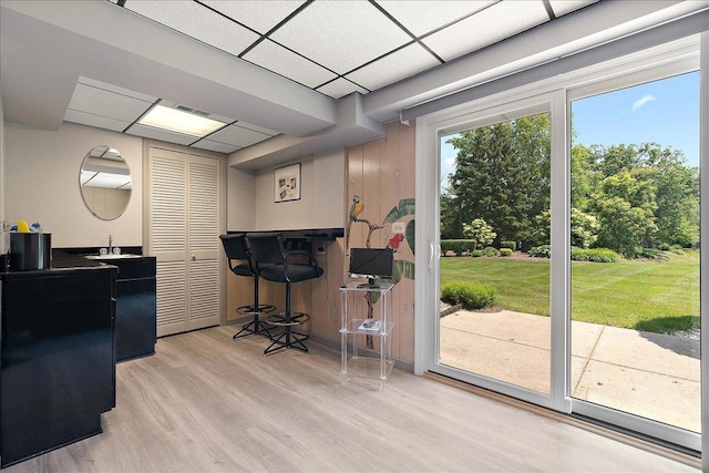 10401 Lismore Ct, Orland Park, IL 60462 - office with a community bar, light wood-style flooring, and a drop ceiling