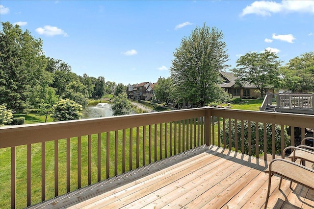 10401 Lismore Ct, Orland Park, IL 60462 - wooden deck with a yard and a water view