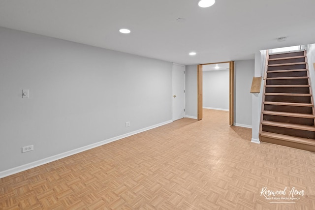902 W Downer Pl, Aurora, IL 60506 - finished below grade area featuring recessed lighting and stairway