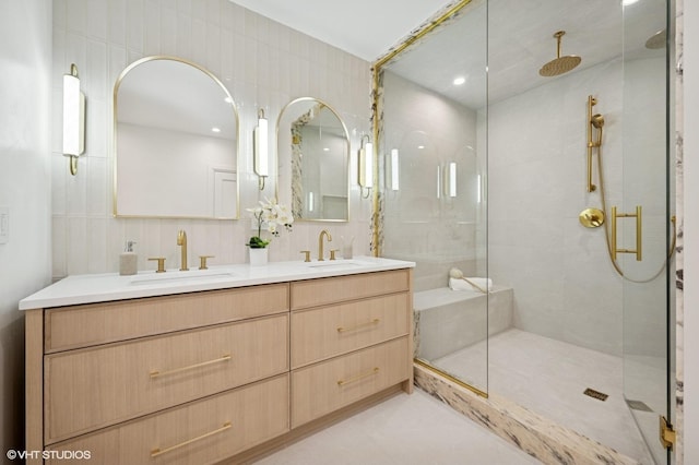 838 N Damen Ave Unit 1, Chicago, IL 60622 - full bath featuring a shower stall and double vanity
