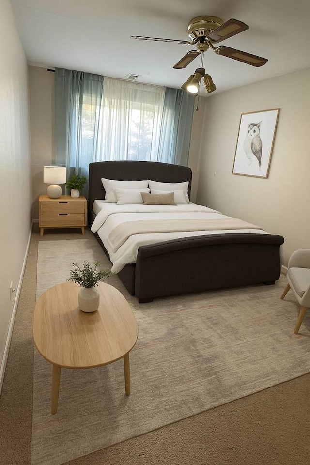530 Cottonwood Cir, Bolingbrook, IL 60440 - carpeted bedroom with ceiling fan and baseboards