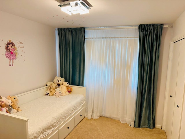 530 Cottonwood Cir, Bolingbrook, IL 60440 - bedroom featuring light colored carpet and a closet