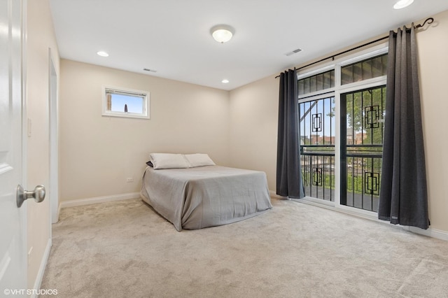 6123 S Kimbark Ave Unit 2N, Chicago, IL 60637 - bedroom featuring carpet floors, access to outside, and recessed lighting