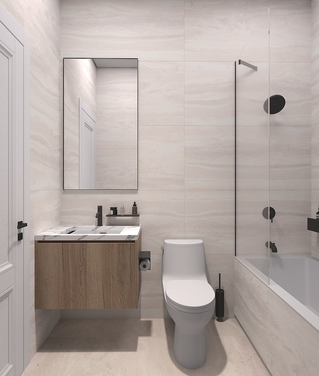 2147 W Adams St Unit 3N, Chicago, IL 60612 - bathroom featuring vanity and tiled shower / bath combo
