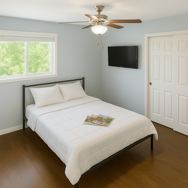 301 Cornell Ave, Calumet City, IL 60409 - bedroom with wood finished floors and ceiling fan