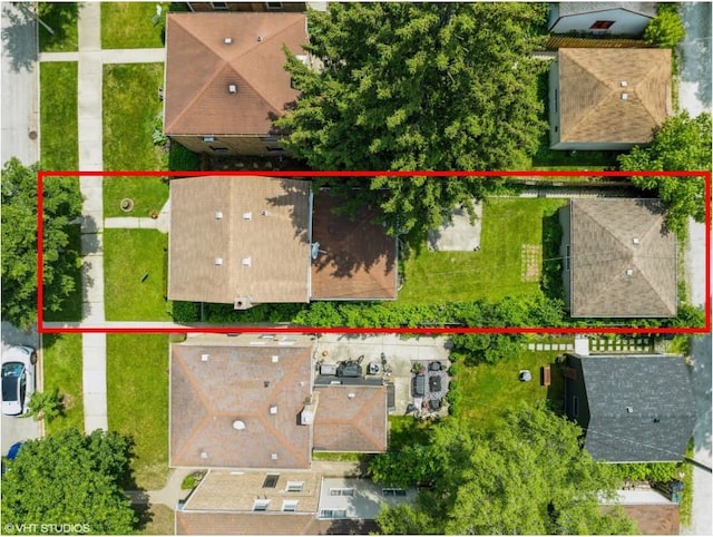 3837 Kirk St, Skokie, IL 60076 - aerial overview of property's location featuring property boundaries highlighted