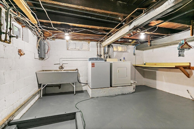 218 Mason Ct, Sycamore, IL 60178 - unfinished basement with independent washer and dryer and electric panel
