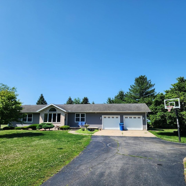 1932 N 2653rd Rd, Ottawa, IL 61350 - ranch-style house featuring an attached garage, a front lawn, and asphalt driveway