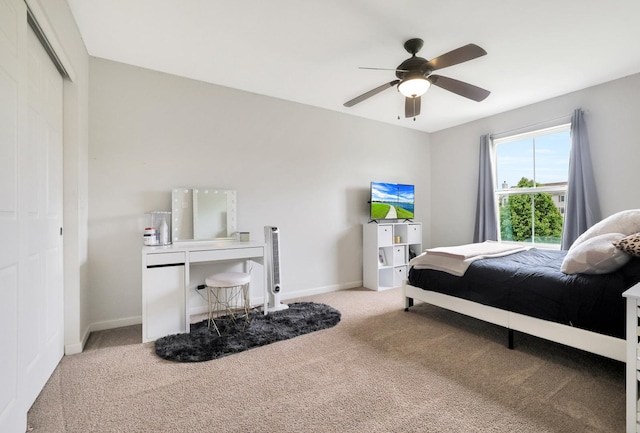 9054 Clinnin Ln, Huntley, IL 60142 - carpeted bedroom featuring a closet and a ceiling fan
