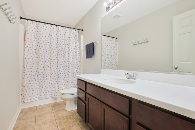 9054 Clinnin Ln, Huntley, IL 60142 - full bath with vanity, tile patterned floors, and a shower with curtain