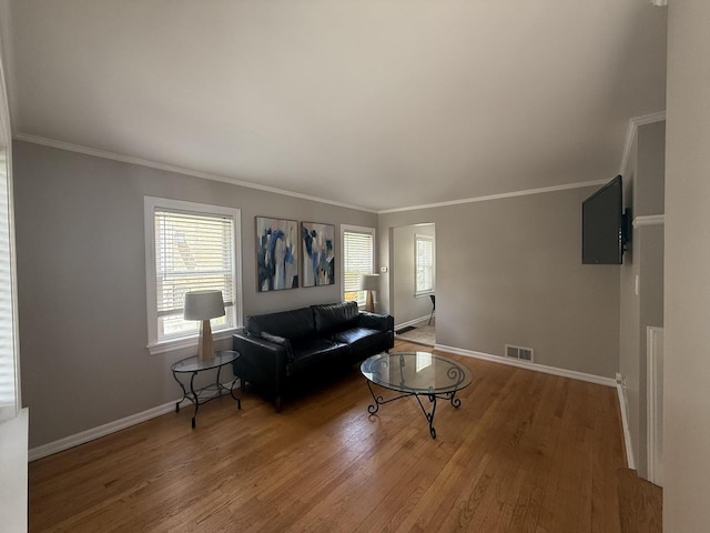1757 Linden St, Des Plaines, IL 60018 - living area with wood finished floors, plenty of natural light, and crown molding