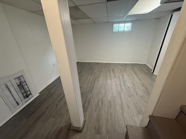 1757 Linden St, Des Plaines, IL 60018 - basement featuring wood finished floors and a paneled ceiling