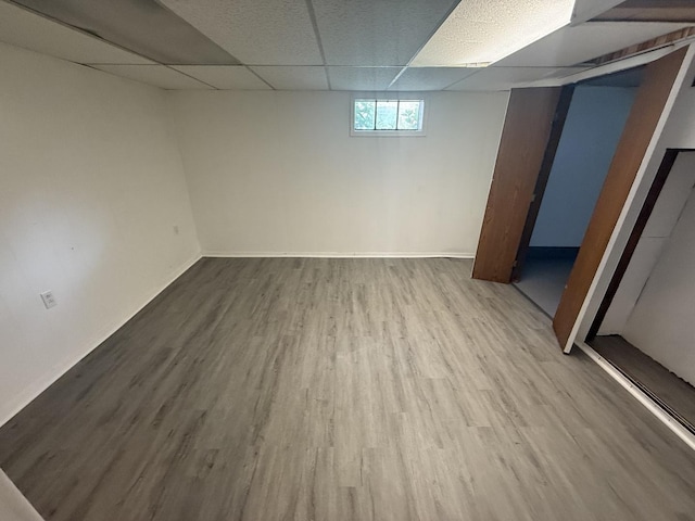 1757 Linden St, Des Plaines, IL 60018 - basement with wood finished floors and a drop ceiling