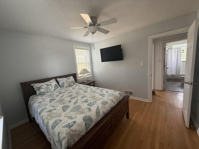 1757 Linden St, Des Plaines, IL 60018 - bedroom featuring wood finished floors and ceiling fan