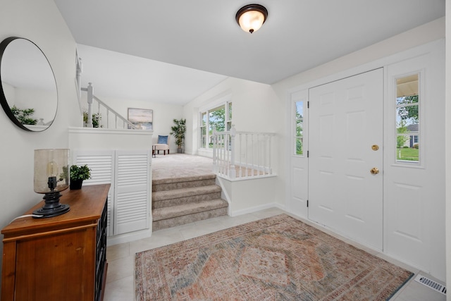 1558 Oregon Trl, Elk Grove Village, IL 60007 - foyer entrance with stairs and tile patterned floors