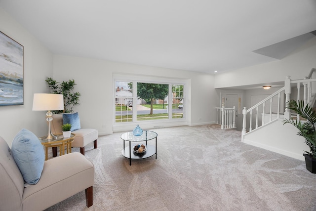 1558 Oregon Trl, Elk Grove Village, IL 60007 - living area featuring carpet and stairs