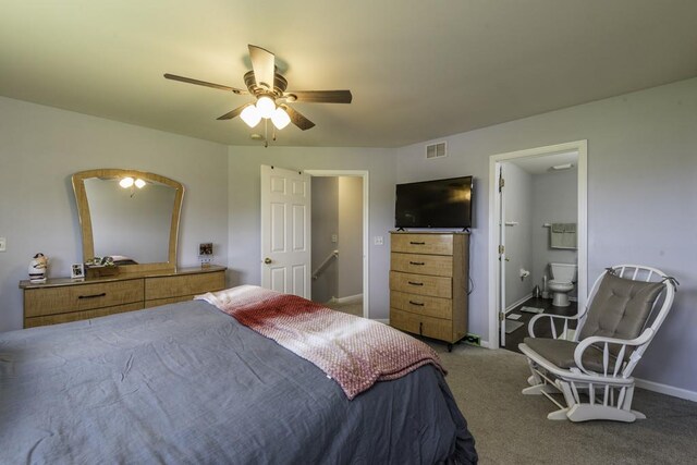39709 N Warren Ln, Beach Park, IL 60083 - bedroom featuring carpet floors, ceiling fan, and ensuite bath