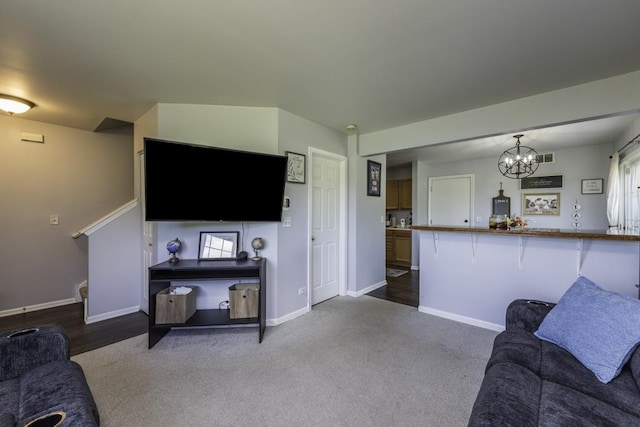 39709 N Warren Ln, Beach Park, IL 60083 - living area featuring dark colored carpet, stairs, and healthy amount of natural light