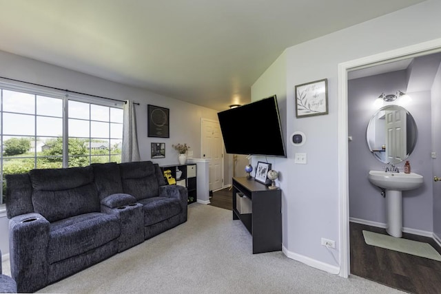 39709 N Warren Ln, Beach Park, IL 60083 - living room featuring baseboards and carpet
