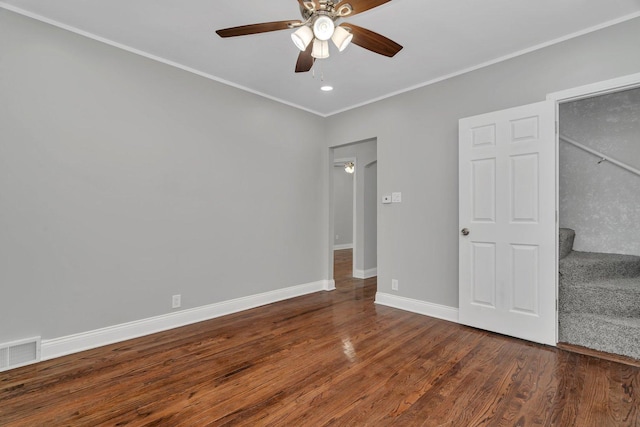 8107 S Princeton Ave, Chicago, IL 60620 - unfurnished bedroom featuring wood finished floors, crown molding, ceiling fan, and recessed lighting