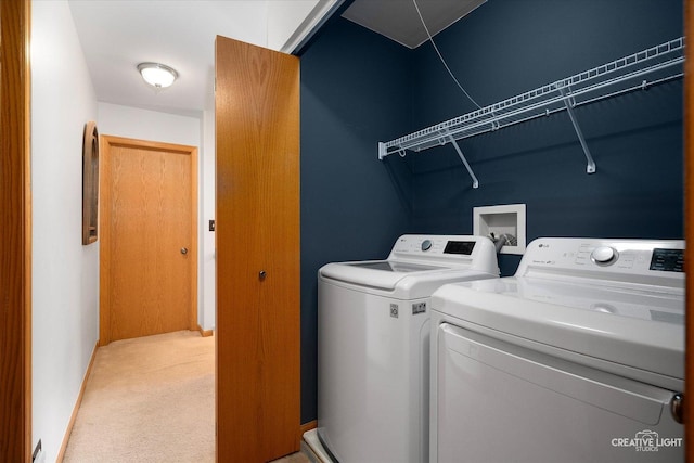 3402 Hoffman St, Plano, IL 60545 - laundry area featuring washing machine and dryer and light carpet