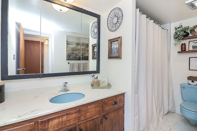 110 W Butterfield Rd Unit 503S, Elmhurst, IL 60126 - bathroom featuring vanity, tile patterned floors, and curtained shower